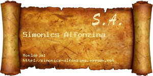 Simonics Alfonzina névjegykártya
